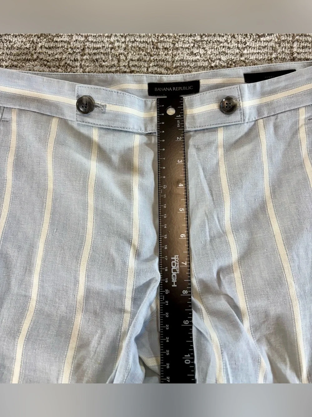 Banana Republic Women’s Size 4‎ Blue-White Avery Linen-Blend Pants